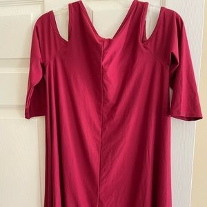 Casual red cold shoulder jersey dress size medium